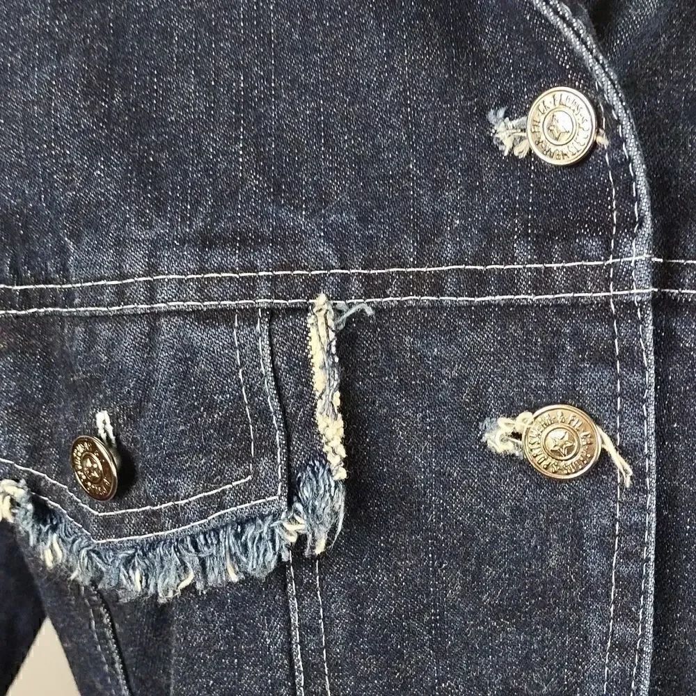 MTZ Distressed Blue Denim Cropped Jacket - Picture 6 of 8
